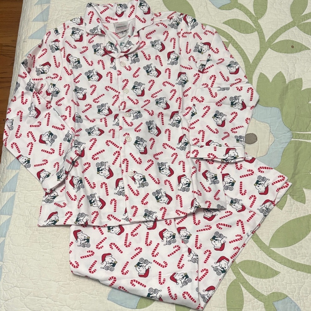 Hanna Andersson Snoopy Flannel Pajamas Kids Size 5 NWT